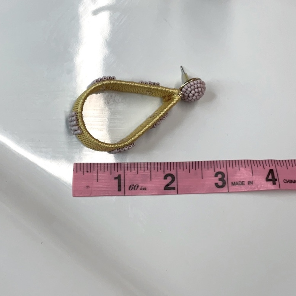 Seed Bead Thread Wrapped Teardrop Earrings - Picture 3 of 3